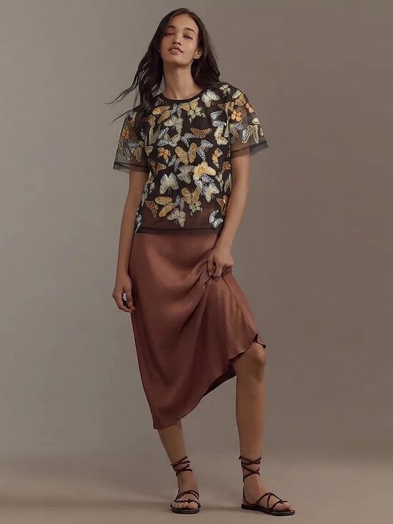 Anthropologie Tops - Dolan 3D Butterfly Sheer T-Shirt NWOT